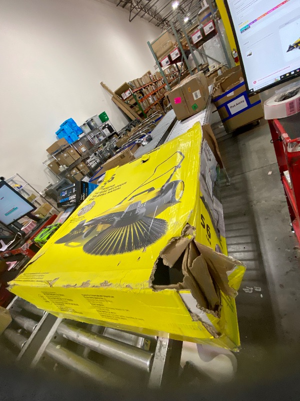 Photo 1 of Kärcher Walk-Behind Outdoor Push Sweeper S 6 Twin for Workshops, Warehouses or Garages - 6X Faster Than a Push Broom, 10 Gallon Capacity, 33.9" Sweeping Width