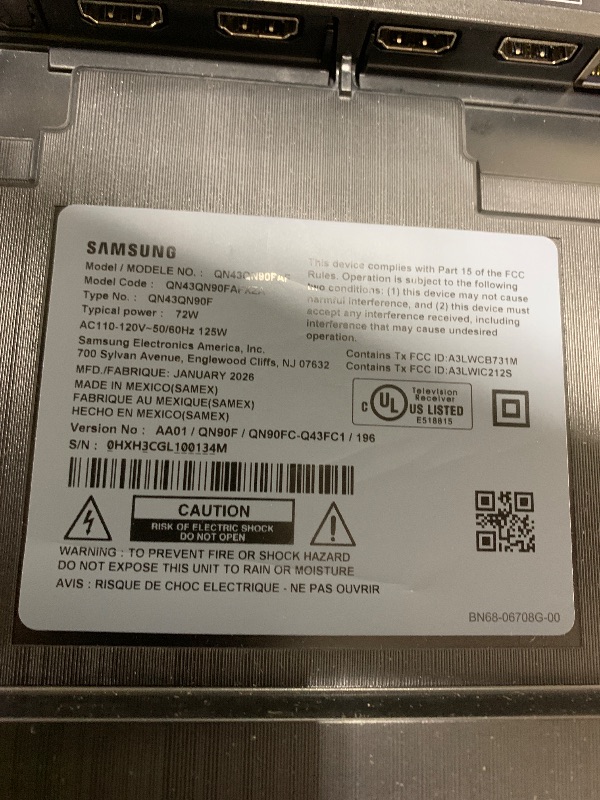 Photo 1 of Samsung 43-Inch Class Neo QLED 4K QN90F Series, Vision AI, Mini LED Smart TV (2025 Model, 43QN90F) Neo Quantum HDR+, Object Tracking Sound Lite w/Dolby Atmos, Glare Free, Gaming Hub, Alexa Built-in