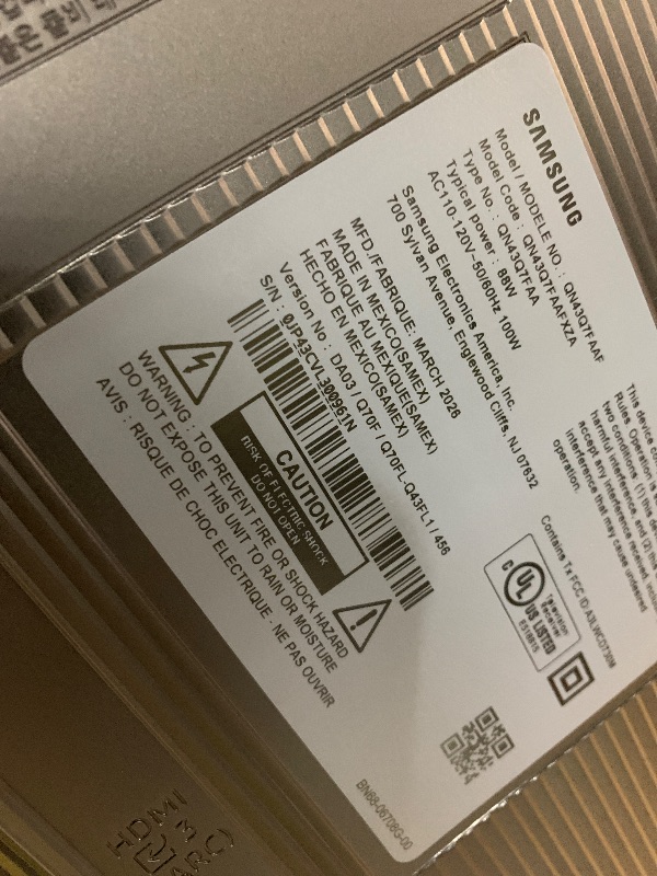 Photo 1 of Samsung 43-Inch Class QLED Q7F Series Samsung Vision AI Smart TV (2025 Model, 43Q7F) Quantum HDR, Object Tracking Sound Lite, Q4 AI Gen1 Processor, 4K upscaling, Gaming Hub, Alexa Built-in
