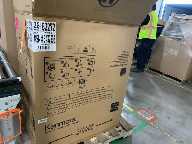 Photo 1 of Kenmore 8.0 cu. ft. Front Load Electric Dryer with Wrinkle Guard & Accela Steam to Reduce Wrinkles, Static & Odors - Smart Sensor Drying - LED - ENERGY STAR Certified - White