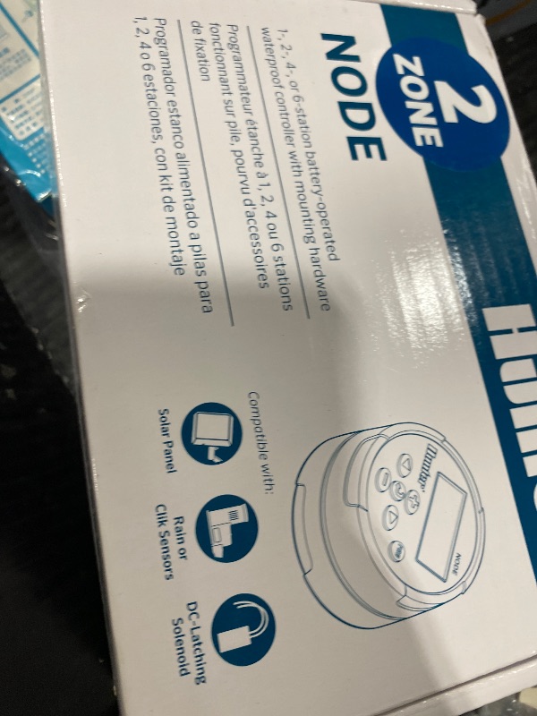 Photo 1 of Hunter NODE-200 Battery Operated Sprinkler Timer, 2 Zone Waterproof Irrigation Controller for Valve Boxes, Easy Programming (Solenoid Not Included)