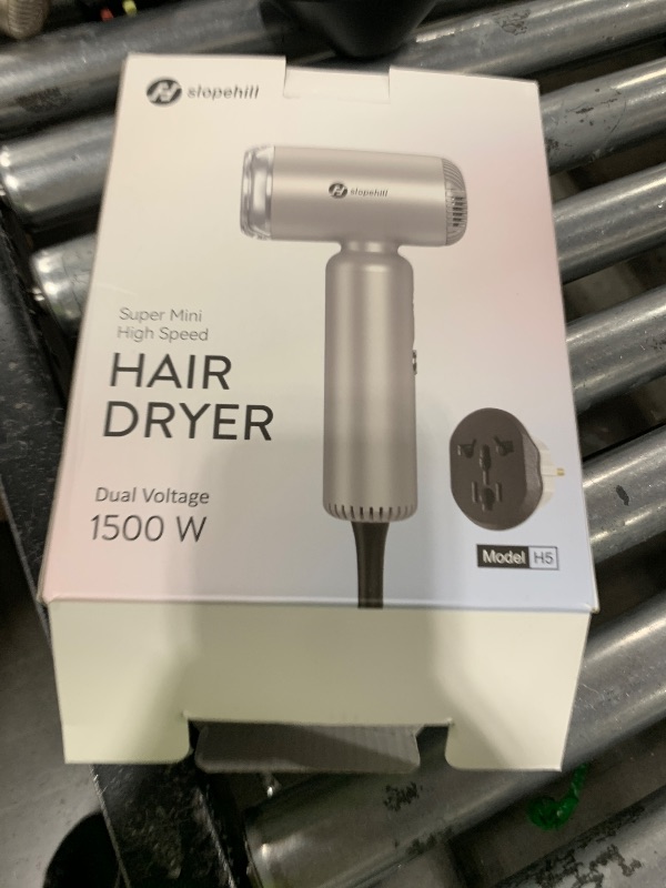 Photo 1 of slopehill Dual Voltage Travel Mini Hair Dryer, Lightweight Ionic Blow Dryer, Professional Fast Drying, Compact Portabe Quiet Hairdryer with Magnetic Diffuser for Women, International European 100-240V