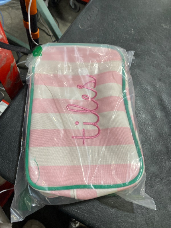 Photo 1 of BROKEN ZIPPER -------------------------------------------------Sanwuta Mahjong Tile Bag with Zipper, Striped Embroidered Mahjong Storage Pouch Mah Jong Bags for Tiles Board Game Pieces Game Party Travel Gatherings Accessories(Pink,Classic)