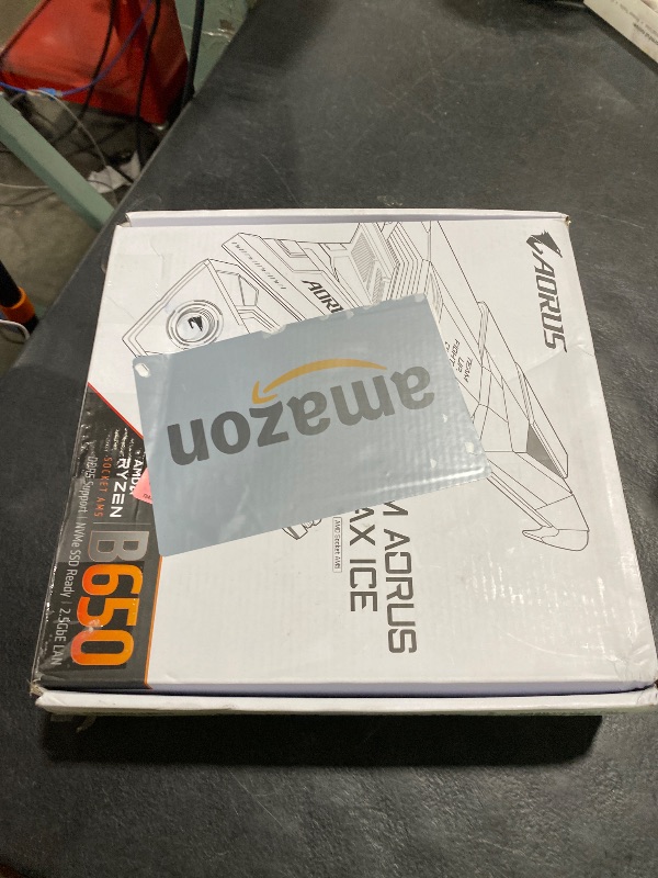 Photo 1 of GIGABTE B650M AORUS Elite AX ICE AMD AM5 mATX Motherboard, Support Ryzen 9000/8000/7000 Series, DDR5, 12+2+2 Power Phase, PCIe 5.0 M.2, USB-C 3.2 Gen 2, WIFI6E, 2.5 GbE, EZ-Latch, Q-Flash, RGB Fusion