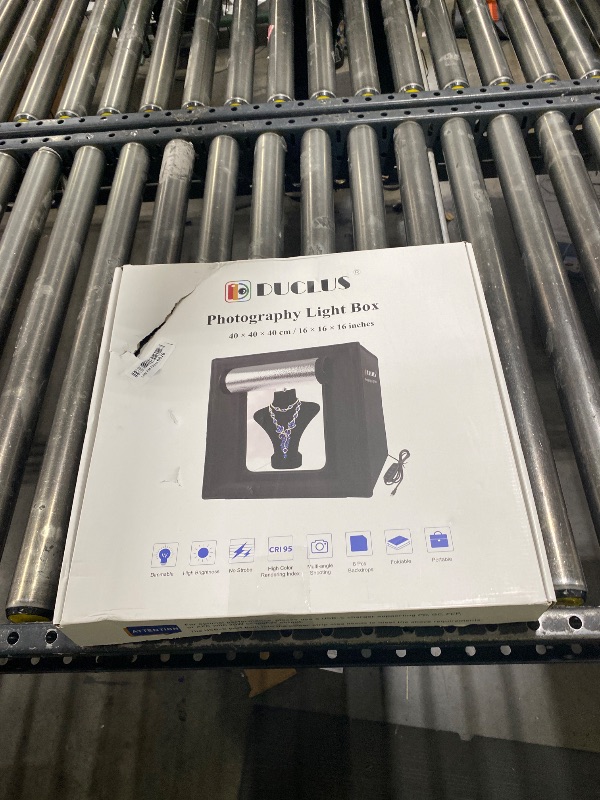 Photo 1 of DUCLUS Photo Light Box 16x16 inch, Professional Light Box for Product Photography with Upgraded 18W Dimmable 160 LEDs, USB-C Power, and 8 Backdrops for Jewelry, Food & Small Item Shooting