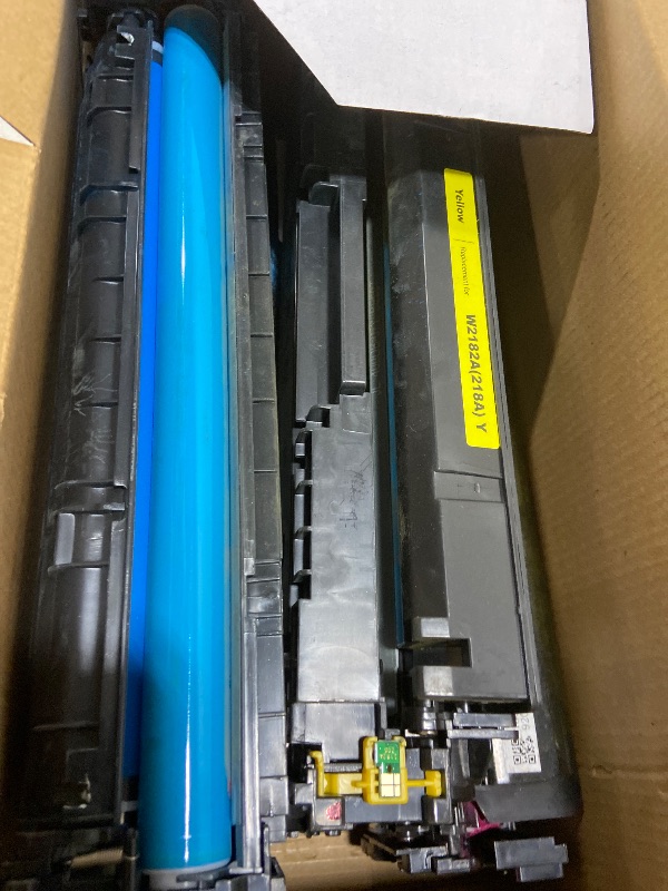 Photo 1 of 218A Toner Cartridges 4 Pack (with Chip) Compatible Replacement for HP 218A 218X for Color LaserJet Pro 3201dw MFP 3301fdw 3301cdw 3301sdw Printer Ink W2180A W2180X High Yield (BCMY, 4-Pack)