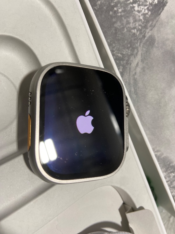 Photo 1 of Apple Watch Ultra 2 [GPS + Cellular 49mm] Smartwatch with Rugged Titanium Case & Indigo Alpine Loop Small. Fitness Tracker, Precision GPS, Action Button, Extra-Long Battery Life