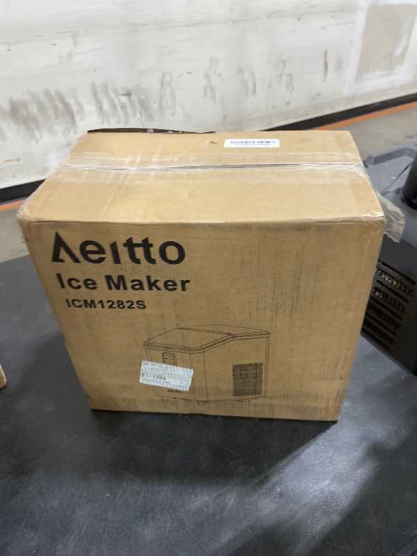 Photo 1 of Aeitto Ice Maker Countertop 26lbs/24H, Ice Machine 8 Ice Cubes Ready in 6 Mins, 2 Sizes of Bullet Ice Portable Ice Makers with Basket & Scoop, Auto Self-Cleaning for Home/Kitchen/Office Stainless