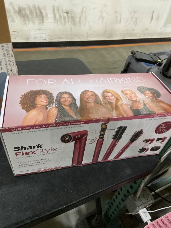 Photo 1 of Shark FlexStyle Air Styling & Drying System, Powerful Hair Dryer Brush & Multi-Styler with Auto-Wrap Curlers, Diffuser, Paddle Brush, Round Brush, Concentrator Attachment, Black Cherry, HD457CR