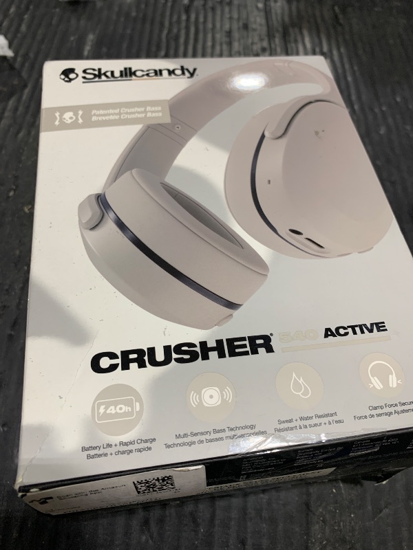Photo 1 of Skullcandy Crusher 540 Active Wireless Bluetooth Headphones with Multi-Sensory Bass, Noise Isolating Over-Ear Fit, Sweat and Water Resistant, 40 Hours Battery, Microphone for iPhone Android - Concrete