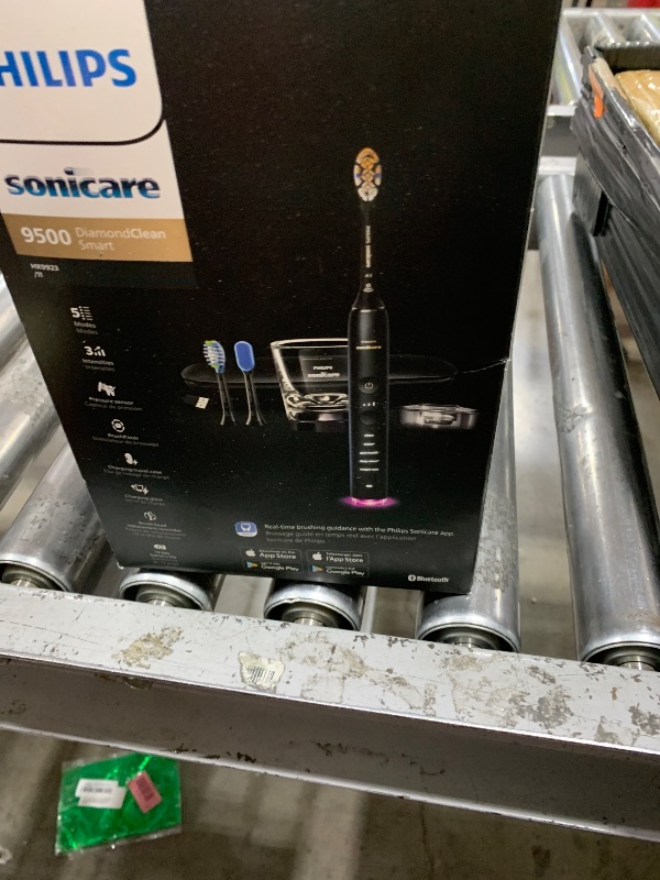 Photo 1 of Philips Sonicare DiamondClean Smart 9500 Electric Toothbrush - Sonic Toothbrush with App, Pressure Sensor, 15 Brushing Settings, Replacement Reminder, USB Charging Travel Case, Black, Model HX9923/11
