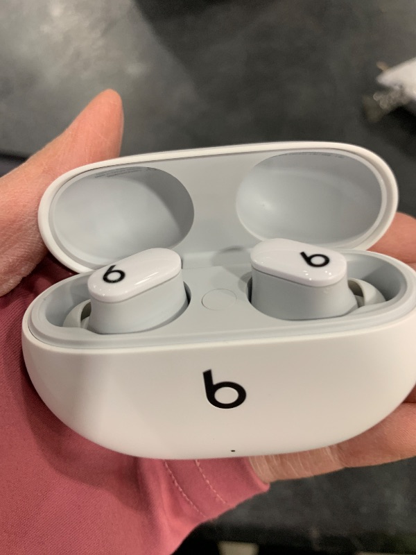Photo 1 of Beats Studio Buds - True Wireless Noise Cancelling Earbuds - Compatible with Apple & Android, Built-in Microphone, IPX4 Rating, Sweat Resistant Earphones, Class 1 Bluetooth Headphones - White
