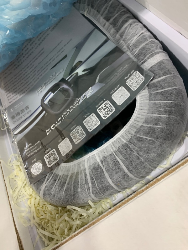 Photo 1 of Agiling CyberYoke for Tesla Model 3 (Highland 2024+) Concept Steering Wheel, Prototype Driving Interface (FBA-03.StarLink: double rings, black)
