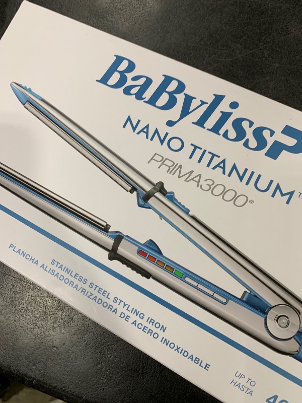 Photo 1 of BabylissPRO Nano Titanium Prima Ionic Hair Straightener, Curl and Straighten Hair With One Professional Tool, Blue