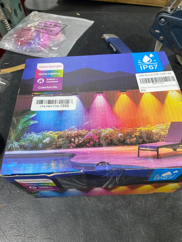 Photo 1 of AHAWILL Fence Lights Outdoor 24 Packs,Smart RGB Fence Lighting with APP&Remote Control,IP67 Waterproof Fence Lights,DIY Scene Modes,LED Light for Fence,Patio,Yard,Garden(150ft)