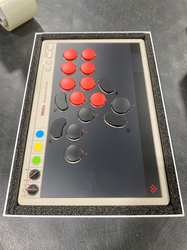 Photo 1 of 8BitDo All-Button Arcade Controller for Switch/Switch 2 & Windows – Bluetooth, 2.4G, Wired Connectivity, Low-profile Mechanical Switches, 4 Programmable Buttons, Hot-swappable PCB