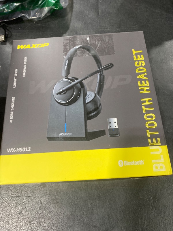 Photo 1 of Waxop Wireless Headset with Mic for Work, Bluetooth Headset with Noise Cancelling Mic & Mute Button, Wireless Headsets with Mic for Remote Workers/Office Professionals/Call Center/PC/Laptop