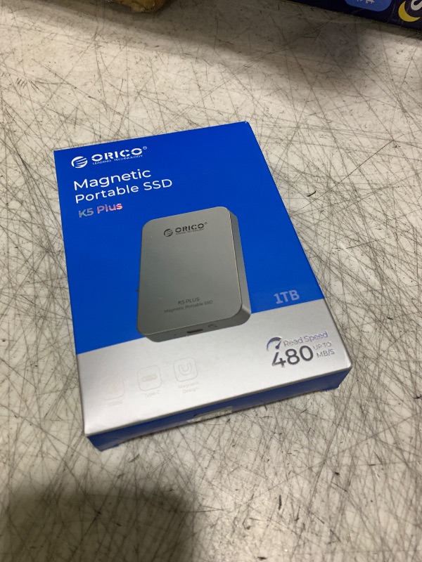 Photo 1 of ORICO 1TB Magnetic Portable SSD, Metal Body, 4K 120 fps ProRes HDR Record and Store, Up to 460MB/s, USB C&A 2 in 1 Cable, External SSD Compatible with iPhone 16 Pro Max, Tablet, Computer - K5PLUS