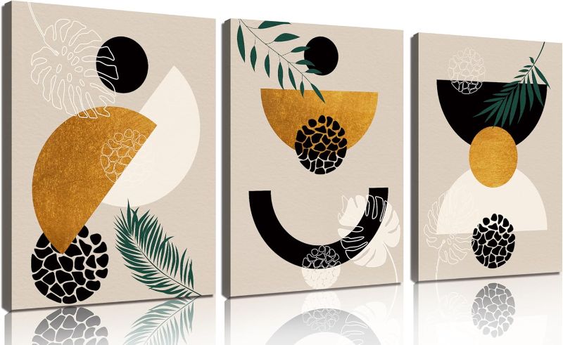 Photo 1 of Boho Wall Art Painting?Boho wall art,Room Decor, Mid Century Modern Wall Art?Neutral Abstract Geometric Prints Black Beige Orange Minimalist Art Framed Canvas Prints for bedroom Bathroom