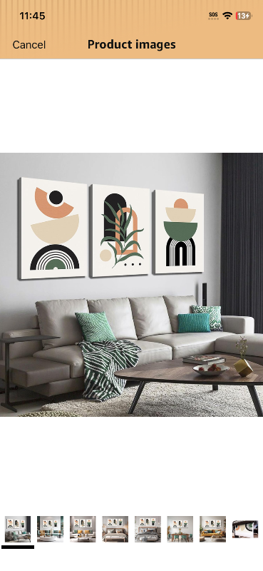 Photo 1 of Boho Wall Art Painting?Boho wall art,Room Decor, Mid Century Modern Wall Art?Neutral Abstract Geometric Prints Black Beige Orange Minimalist Art Framed Canvas Prints for bedroom Bathroom