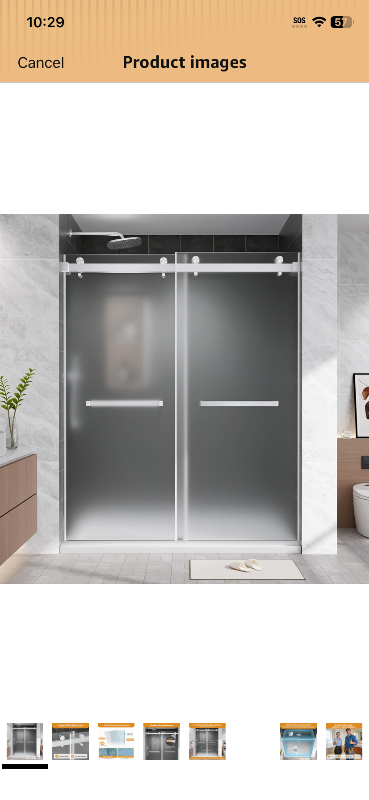 Photo 1 of 60"W x 76"H Double Sliding Shower Door, Waterproof & Leak-Proof Design, Stainless Steel Hardware, 5/16" SGCC Tempered Frosted Glass with Nano Coating, Brushed Nickel, Worry-Free After-Sales Support