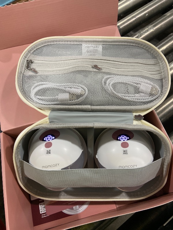 Photo 1 of Momcozy M5 Smart APP Controlled Wearable Breast Pump, Hands-Free Wireless Electric Pump, 3 Modes 9 Suction Levels, BPA-Free, Portable Lightweight, 24mm Flange, 2-Pack Cozy Red