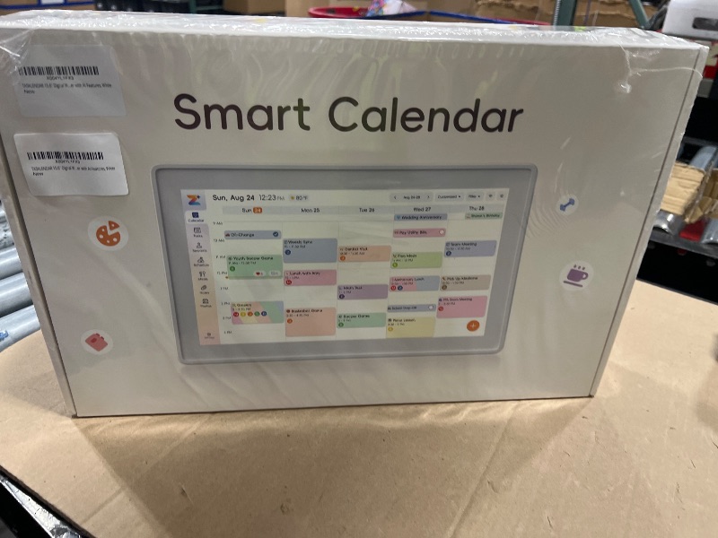 Photo 1 of TASKLENDAR 15.6’’ Digital Calendar Frame Wall Touchscreen Electronic Calendar, Smart Family Planner for Schedule, Chore Chart & Meals Task Organizer, Digital Photo Display, Wall & Desk Mountable, White