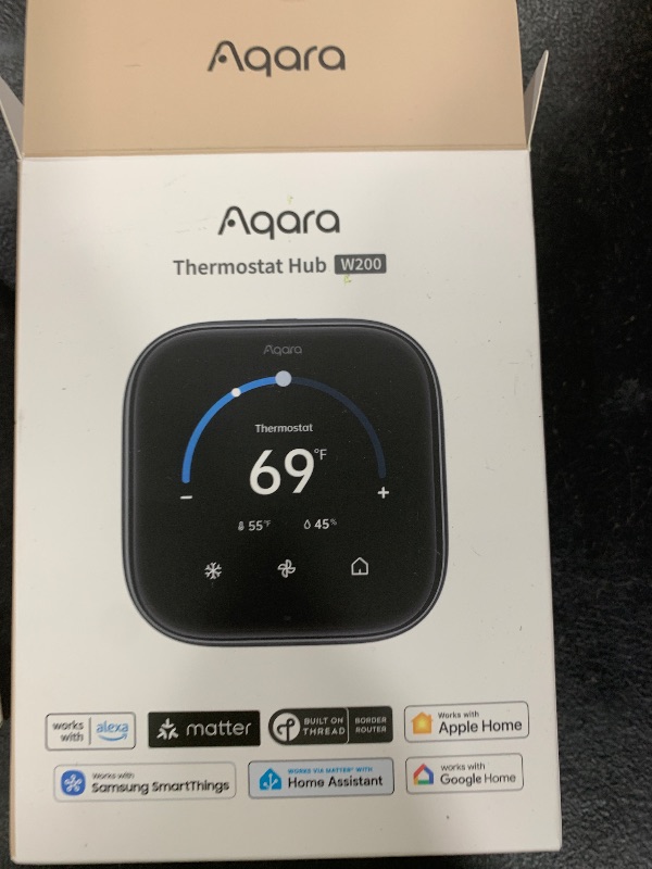 Photo 1 of Aqara Smart Thermostat W200 with Apple Adaptive Temperature & Clean Energy Guidance, 4" Touchscreen, Matter Controller, Built-in Radar Sensor, Works with Apple Home, Siri, Google Assistant, Alexa