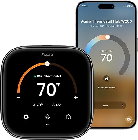 Photo 1 of Aqara Smart Thermostat W200 with Apple Adaptive Temperature & Clean Energy Guidance, 4" Touchscreen, Matter Controller, Built-in Radar Sensor, Works with Apple Home, Siri, Google Assistant, Alexa
