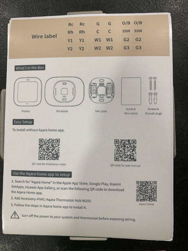 Photo 1 of Aqara Smart Thermostat W200 with Apple Adaptive Temperature & Clean Energy Guidance, 4" Touchscreen, Matter Controller, Built-in Radar Sensor, Works with Apple Home, Siri, Google Assistant, Alexa