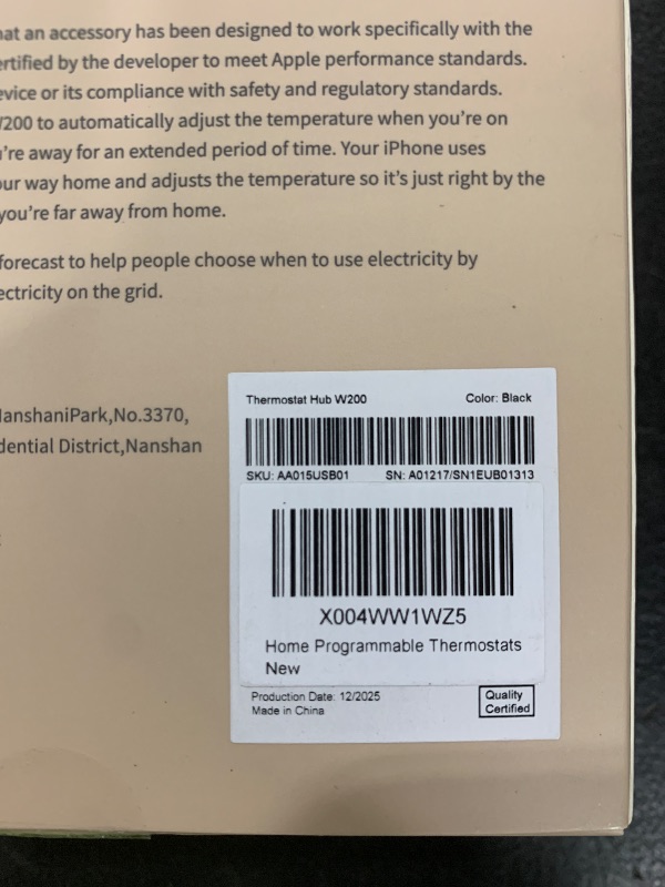 Photo 1 of Aqara Smart Thermostat W200 with Apple Adaptive Temperature & Clean Energy Guidance, 4" Touchscreen, Matter Controller, Built-in Radar Sensor, Works with Apple Home, Siri, Google Assistant, Alexa