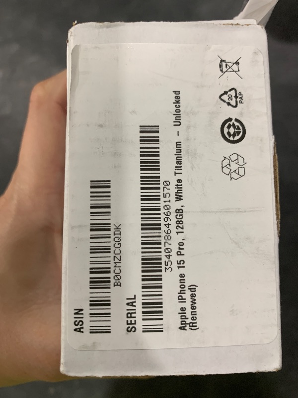 Photo 1 of Apple iPhone 15 Pro, 128GB, White Titanium - Unlocked (Renewed)