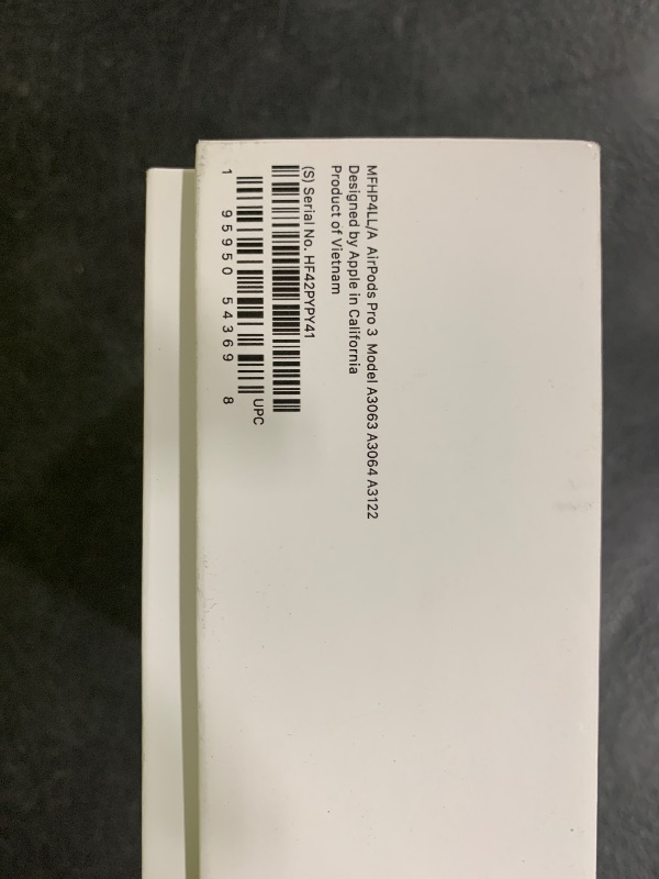 Photo 1 of Apple AirPods Pro 3 Wireless Earbuds, Active Noise Cancellation, Live Translation, Heart Rate Sensing, Hearing Aid Feature, Bluetooth Headphones, Spatial Audio, High-Fidelity Sound, USB-C Charging