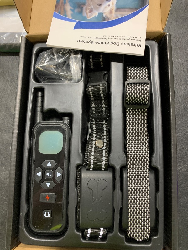 Photo 1 of RunFence Wireless Dog Fence, Electric Fence for Dogs,Training Collar with Remote Control 3800FT Range, Portable Dog Perimeter Collar with 3 Training Mode Flash Light & Waterproof for 2 Dogs Collar