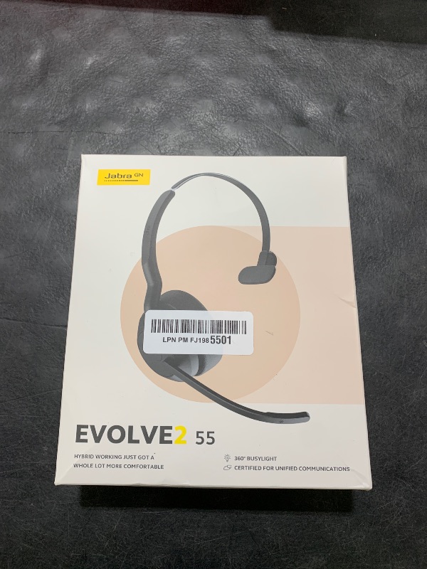 Photo 1 of Jabra Evolve2 55 Mono Wireless Headset - Features AirComfort Technology, Noise-Cancelling Mics & Active Noise Cancellation - Works with UC Platforms Such as Zoom & Google Meet - Black