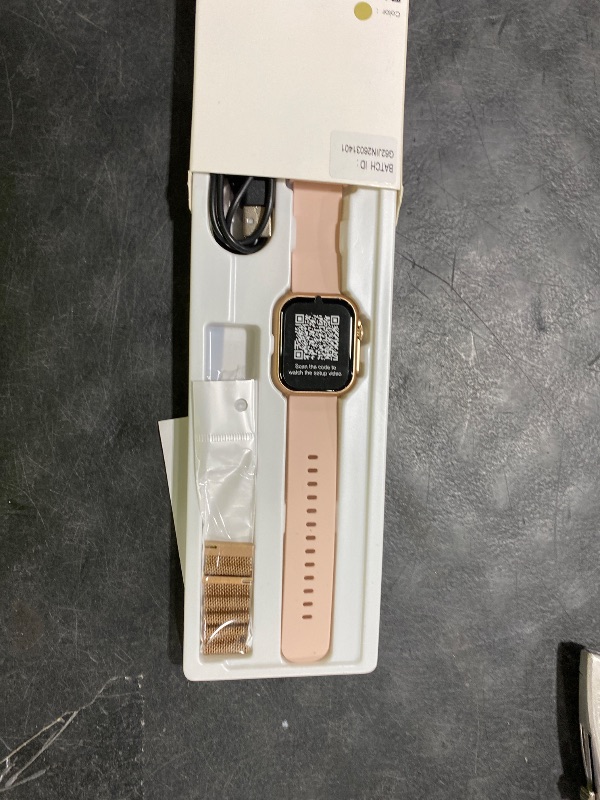 Photo 1 of Smart Watch for Women for iPhone Android: 1.85"Smartwatch with Make/Answer Call Sleep Heart Rate SpO2 Blood Pressure Monitor IP68 Waterproof 120+Sport Mode Fitness Tracker 1000mAh Battery 2Bands Pink