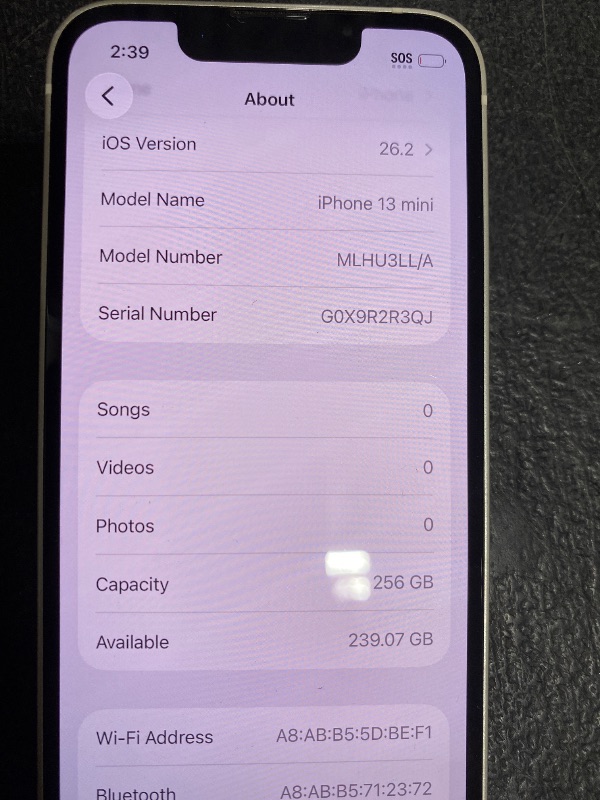 Photo 1 of Apple iPhone 13 Mini, 256GB, Starlight - Unlocked (Renewed)