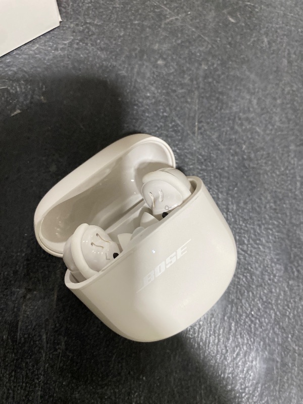 Photo 1 of Bose QuietComfort Ultra Earbuds (2nd Gen) - Wireless Noise Cancelling Earbuds with Mic, Immersive Audio, USB-C Charging, Up to 6 Hours Battery, IPX4 Rating, White Smoke