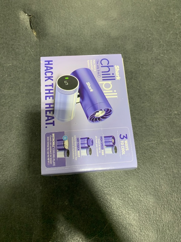Photo 1 of Shark ChillPill – The Only 3-in-1 Personal Cooling System with Fan, InstaChill Cooling Plate & Dry-Touch Mist – Portable, Handheld, Drops Skin Temp Up to 16°F, 10 Speeds, Haze, FA022LV