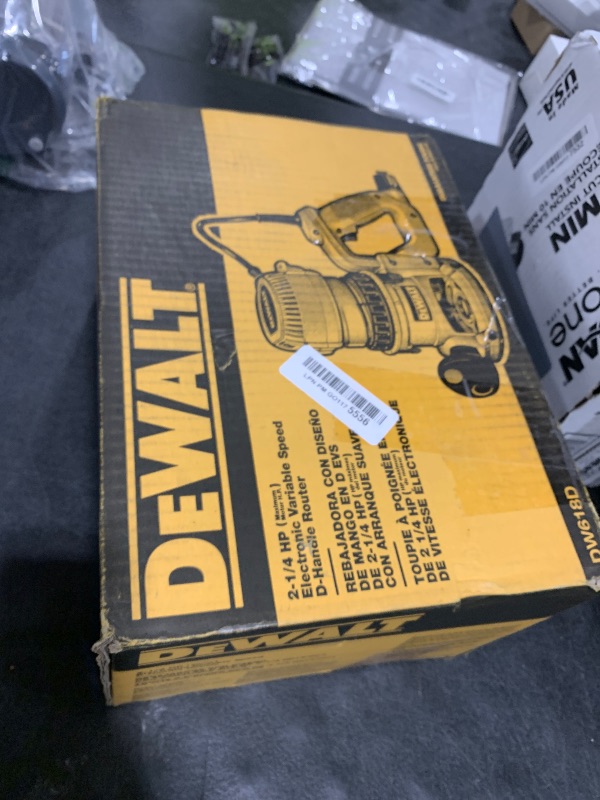Photo 1 of DEWALT Router, Variable Speed, D-Handle, Soft Start, 2-1/4 HP (DW618D)