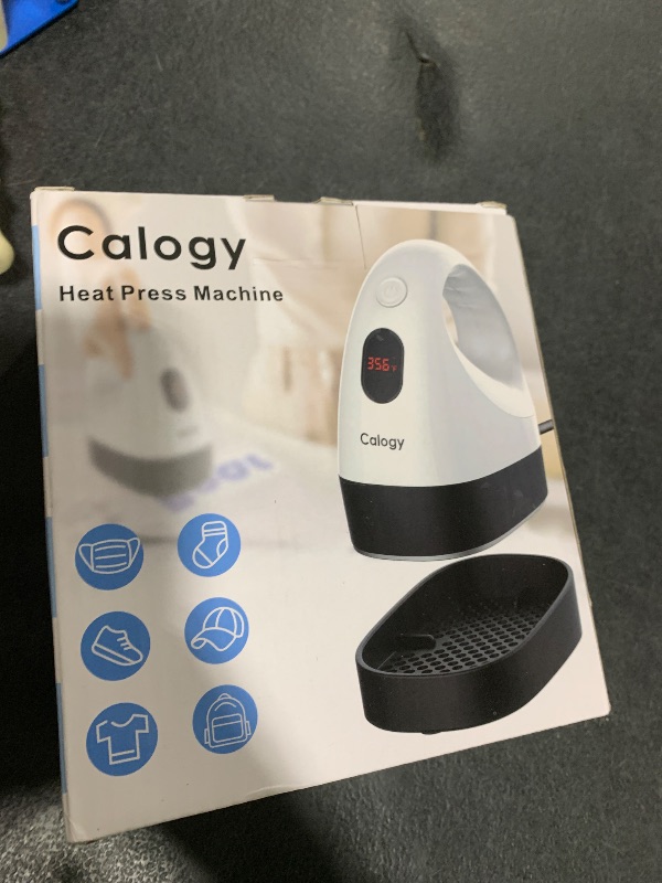 Photo 1 of Calogy Mini Heat Press, Heat Transfer Machine, Constant Temp Control, Insulated Safety Base, Fits for Crafts, T-Shirt, Hat, Cap, Pillows (White Green)