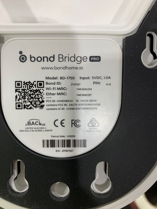 Photo 1 of BOND BRIDGE PRO | Add Wi-Fi to Motorized Shades | Ceiling Fans and Fireplaces| Ethernet port & PoE | Compatible with Alexa, Google Home and App