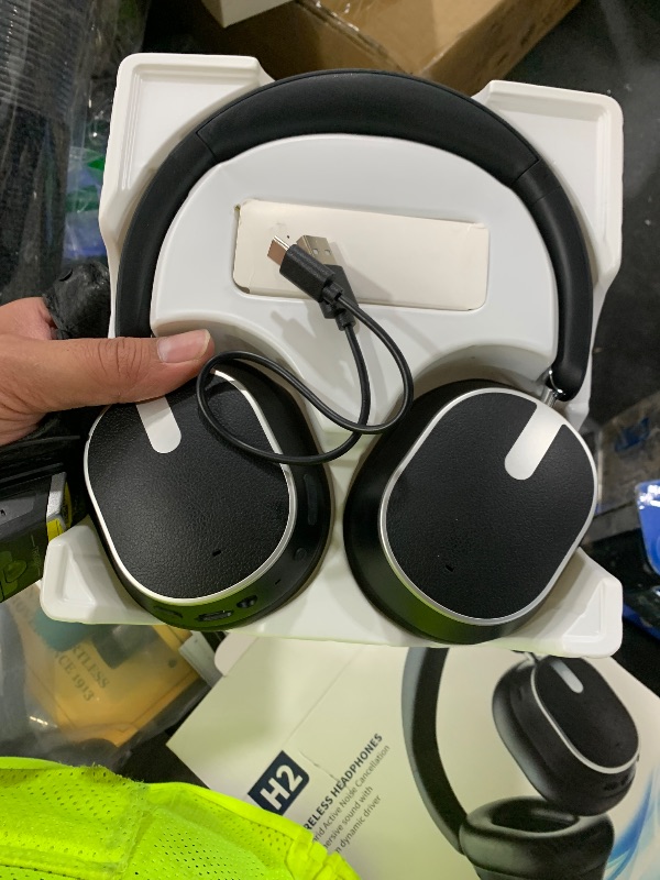 View 4 of MMWOWARTS Hybrid ANC Over-Ear Headphones – Bluetooth 6.0, 60H Battery, Hi-Res Audio, Deep Bass, Memory Foam Ear Cups (Black)