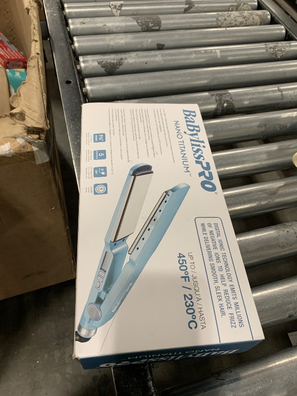 Photo 1 of BaBylissPRO Nano Titanium Ionic Hair Straightener, 1-3/4-Inch Flat Iron, Ionic Generator Locks in Moisture and Helps Reduce Frizz, For All Hair Types