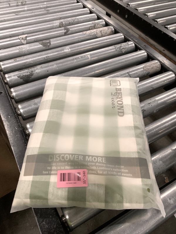 Photo 1 of Laolitou Spring Green Gingham Tablecloth Rectangle Tables Checkered Buffalo Plaid Table Cloth Cotton Linen Farmhouse Tablecloths Washable Wrinkle Free for Picnic Kitchen, 60"x106" 8-10 Seats