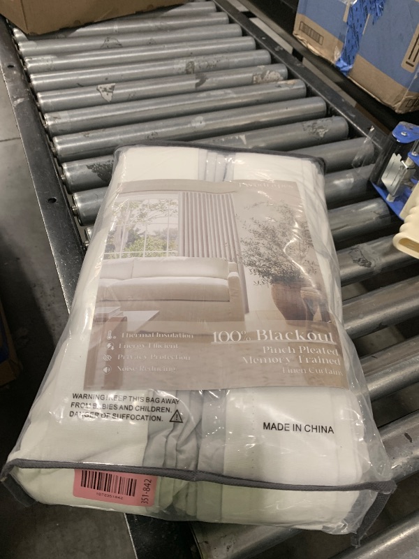 Photo 1 of Extra Long 100% Blackout Linen Curtains 120 Inches Long for Living Room Bedroom Large Window Pinch Pleated with Hooks Rings Back Tab Thermal Insulated Light Blocking Boho Track Curtains Birch Ivory