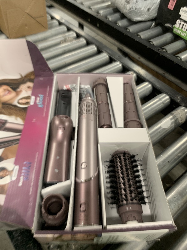 Photo 1 of Shark FlexFusion Hair Straightener & Powerful Hair Dryer with Fusion Hair Brush, Ceramic Air Styler with Auto-Wrap Curlers & Concentrator, Ceramic Plates, Cosmic Blush HD641S