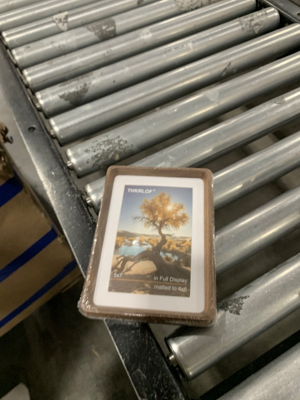 Photo 1 of THKRLOF 5x7 Picture Frame Natural Walnut Wood with Mat for 4x6, Original Natural Solid Wood 5 by 7 Photo Frames with Tempered Glass Cover for Wall and Tabletop Display