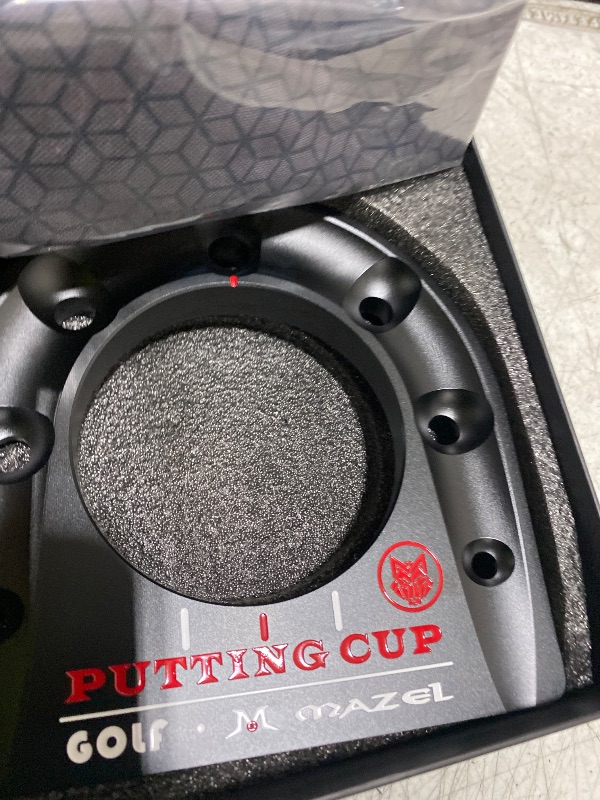 Photo 1 of MAZEL Golf Putting Cup Hole Accuracy Trainer - Anodized Milled Aluminum Alloy Putting Training Aid for Indoor Outdoor Practice, with Carry Bag (Black)