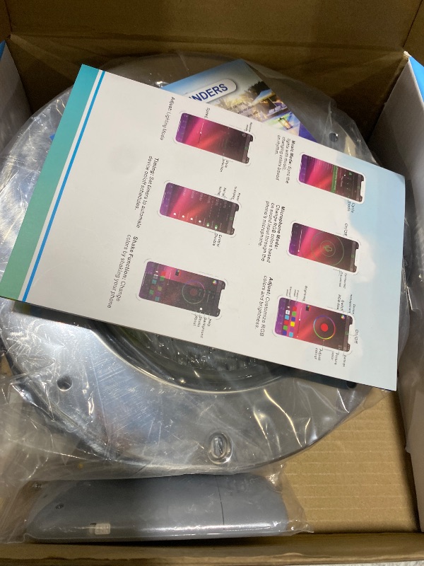 Photo 1 of Lamroro 60W 10 Inch LED Pool Light for Inground Pool, Color Changing Underwater Light with APP/Remote/Controller, 12V Safe Low Voltage, IP68 Waterproof, Fits 10" Wet Niches, 50FT Cord